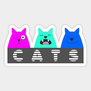 Three cats Sticker